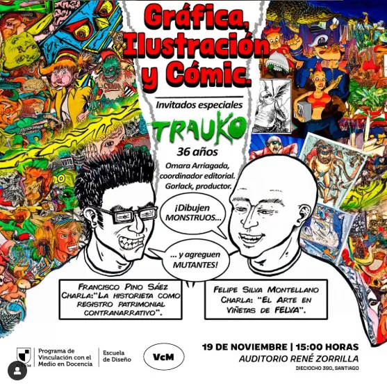 trauko comics en la utem afiche
